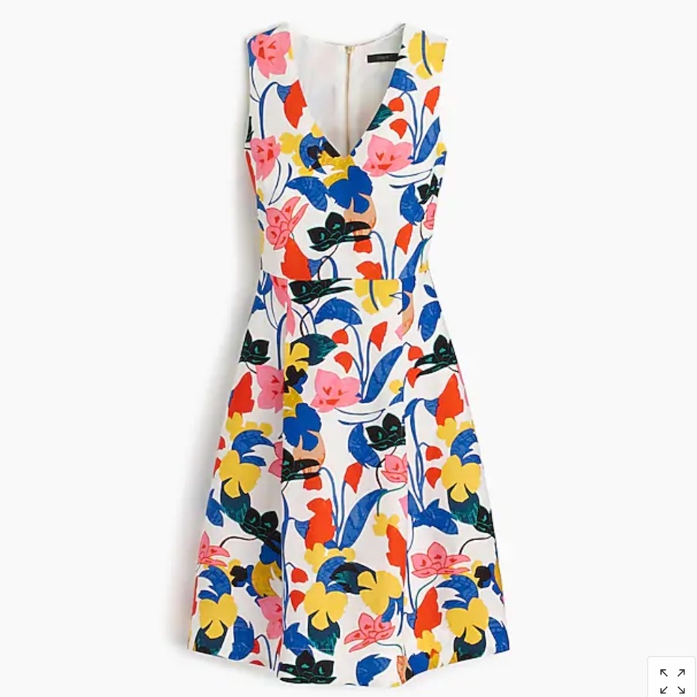 J. Crew Linen A-line dress in morning floral
